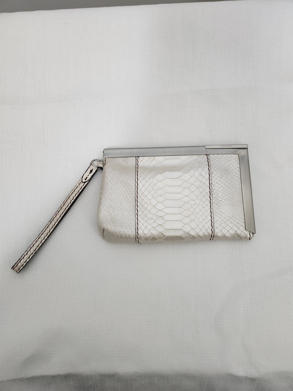 Calvin Klein Faux Snake-skin Wristlet Clutch
